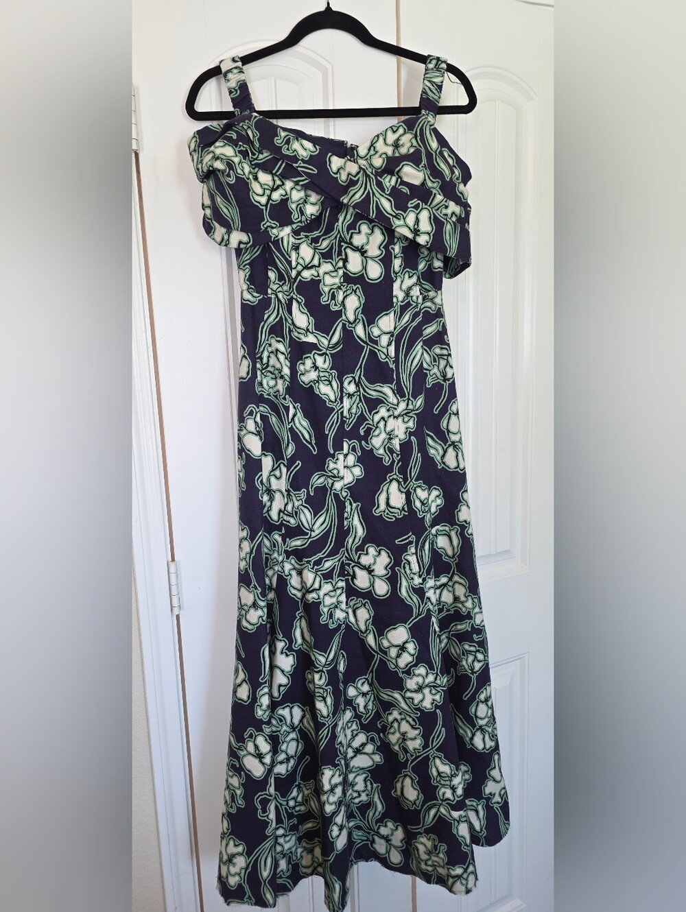 NICHOLAS Navy Maxi Dress with Mint and Cream Floral Print